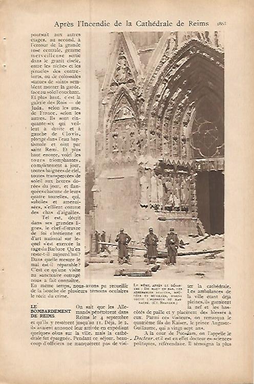 LAMINA 12905: Soldados en la Catedral de Reims