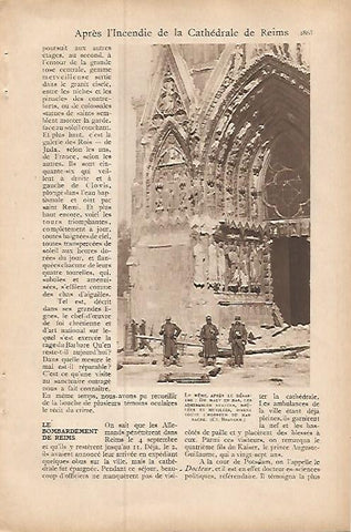 LAMINA 12905: Soldados en la Catedral de Reims