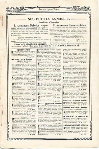 LAMINA 12914: Pequeños anuncios en la contraportada
