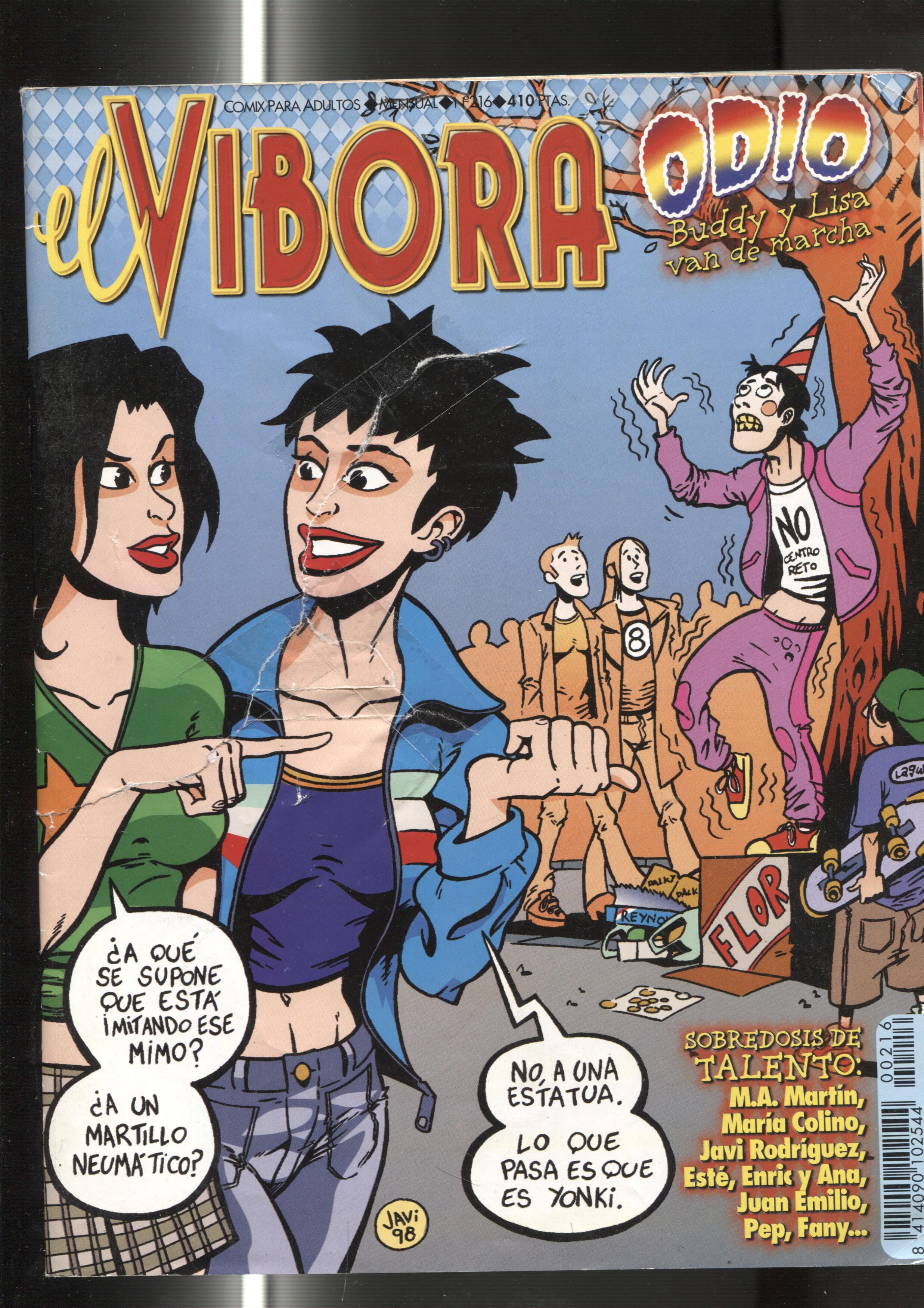 El Vibora revista numero 216: portada rajada y cubierta con cello