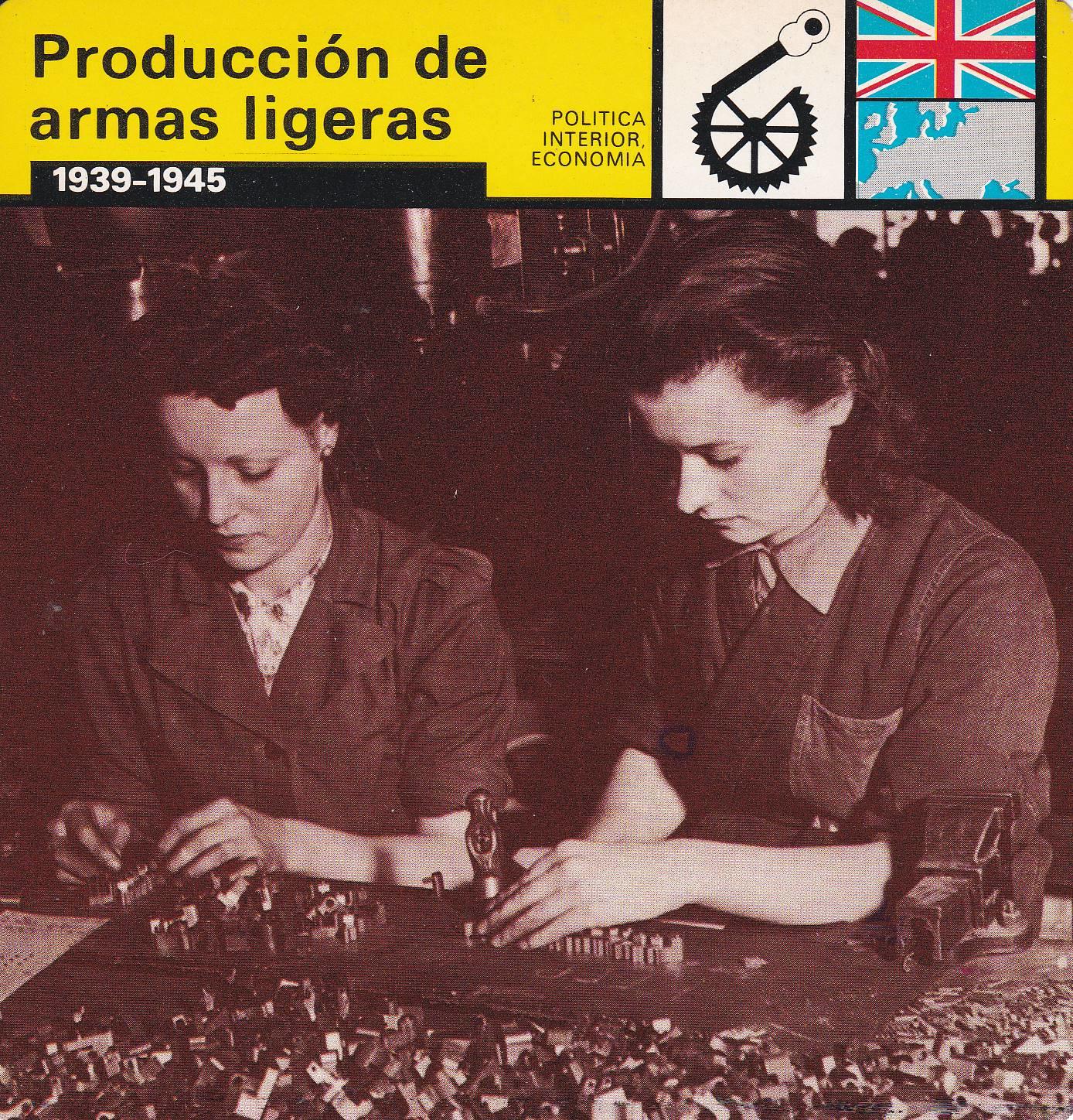 FICHA POLITICA INTERIOR ECONOMIA 25: PRODUCCION DE ARMAS LIGERAS. 1939-1945