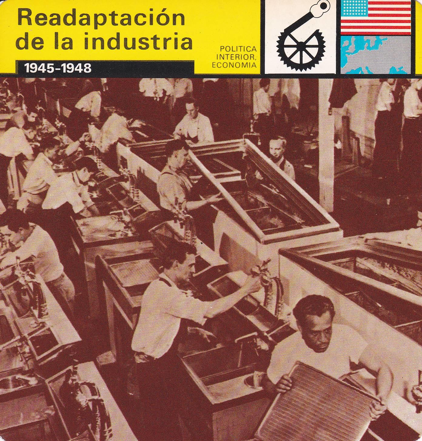 FICHA POLITICA INTERIOR ECONOMIA 73: READAPTACION DE LA INDUSTRIA. 1945-1948