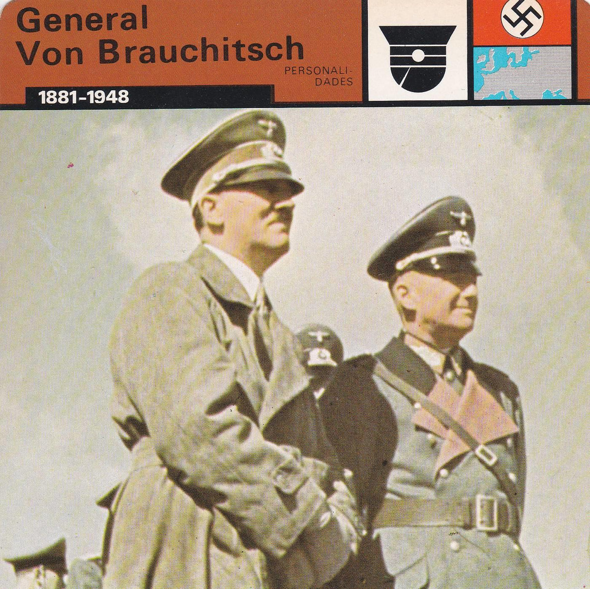 FICHA PERSONALIDADES 92: GENERAL VON BRAUCHITSCH. 1881-1948