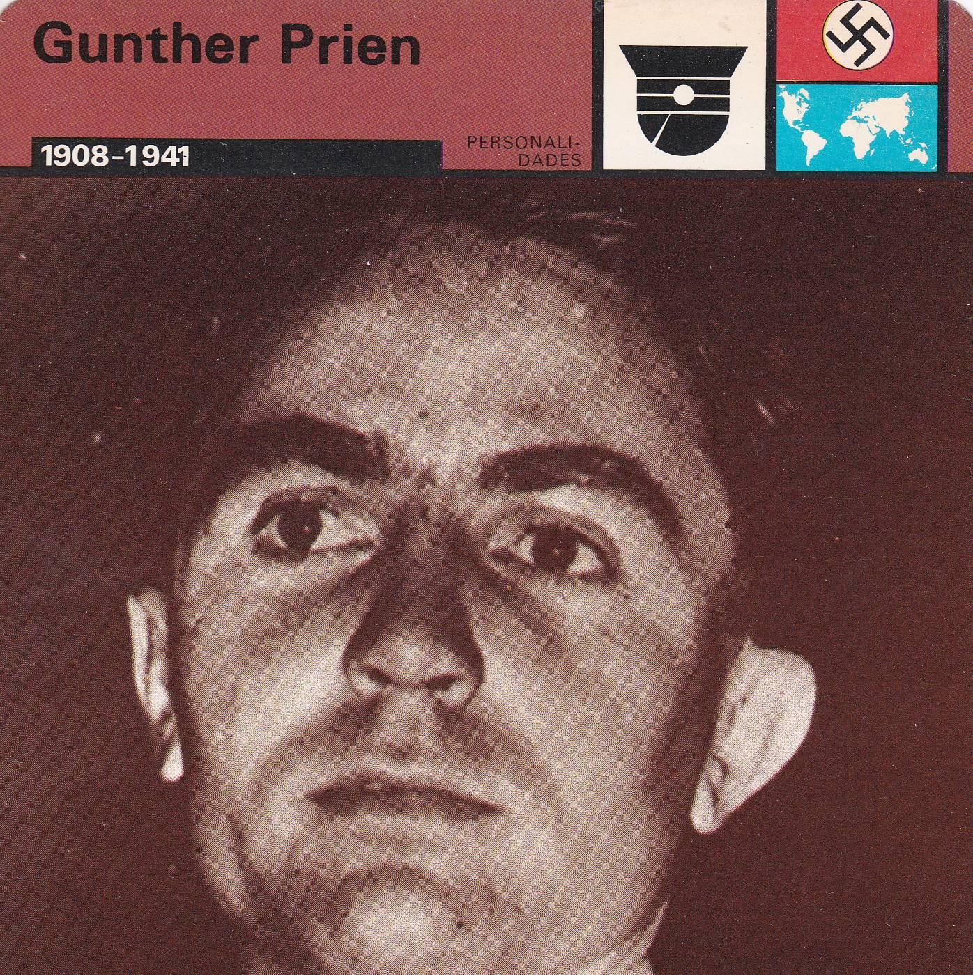 FICHA PERSONALIDADES 114: GUNTHER PRIEN. 1908-1941