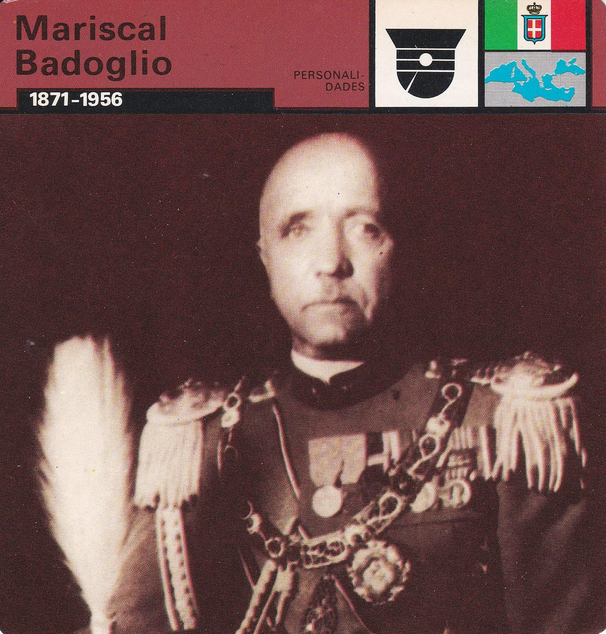 FICHA PERSONALIDADES 137: MARISCAL BADOGLIO. 1871-1956