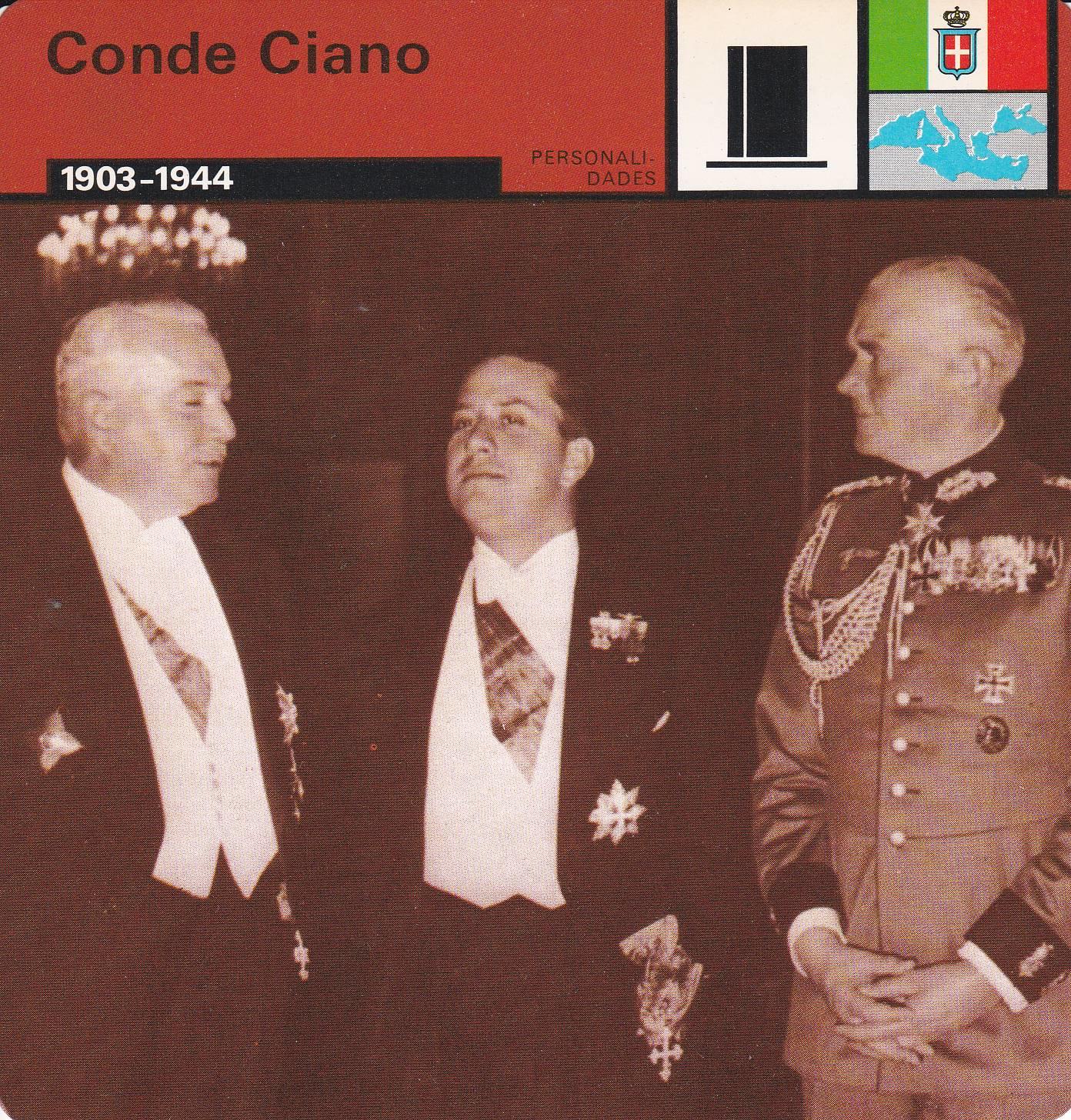 FICHA PERSONALIDADES 141: CONDE CIANO. 1903-1944