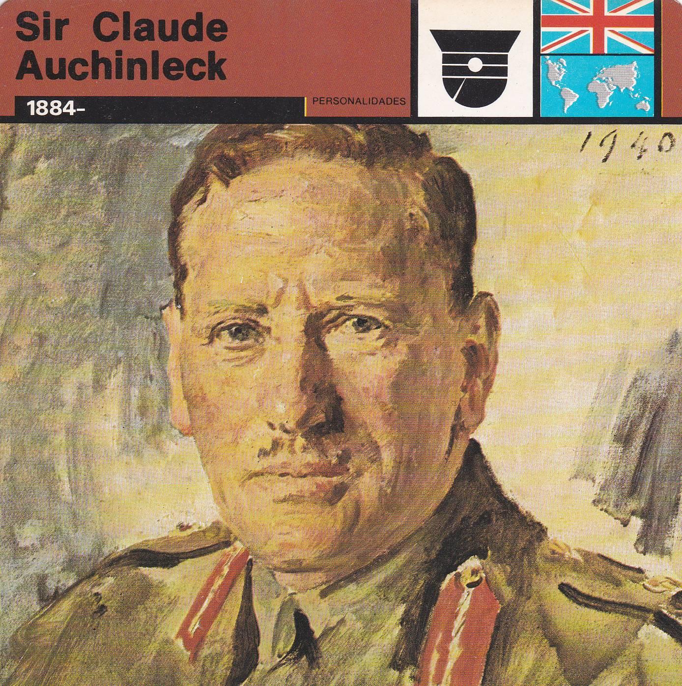 FICHA PERSONALIDADES 162: SIR CLAUDE AUCHINLECK. 1884