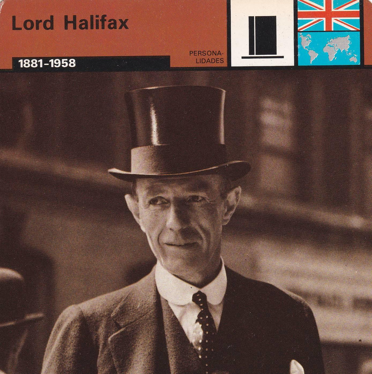 FICHA PERSONALIDADES 198: LORD HALIFAX. 1881-1958