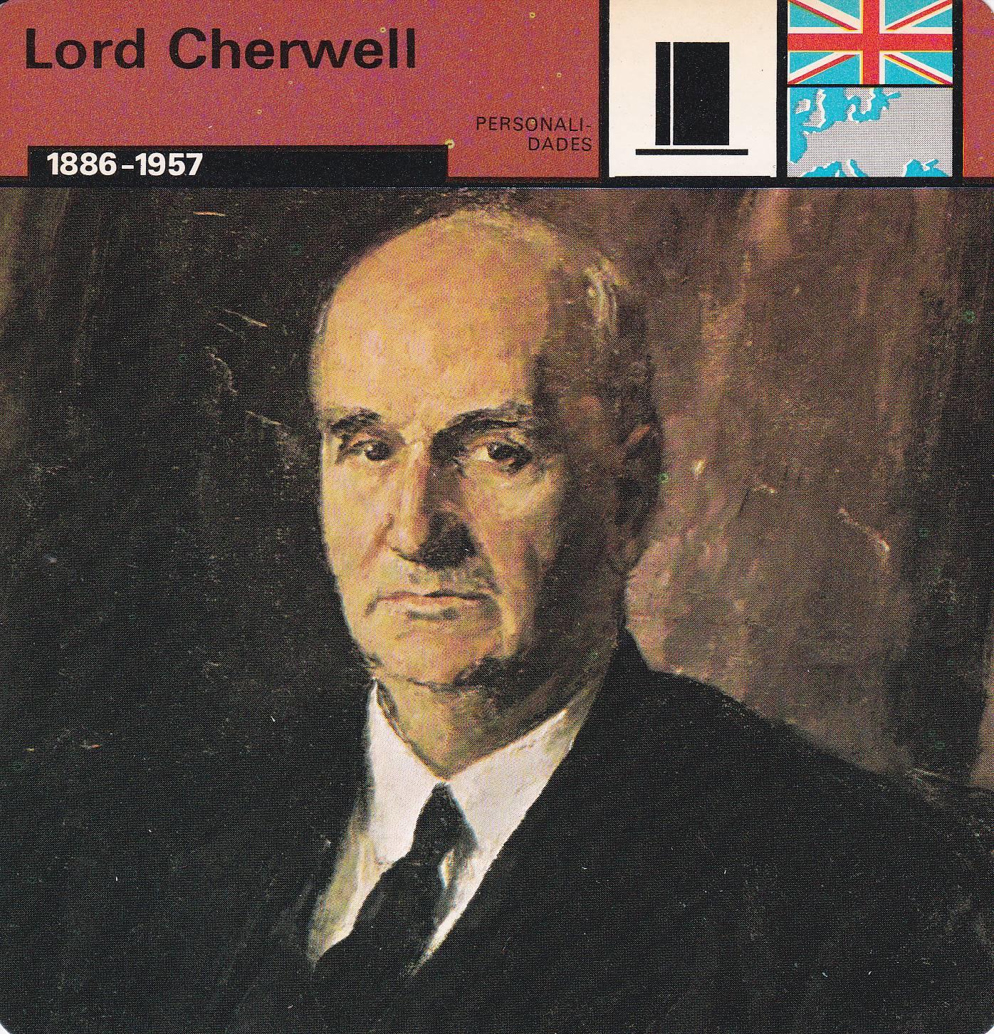 FICHA PERSONALIDADES 201: LORD CHERWELL. 1886-1957