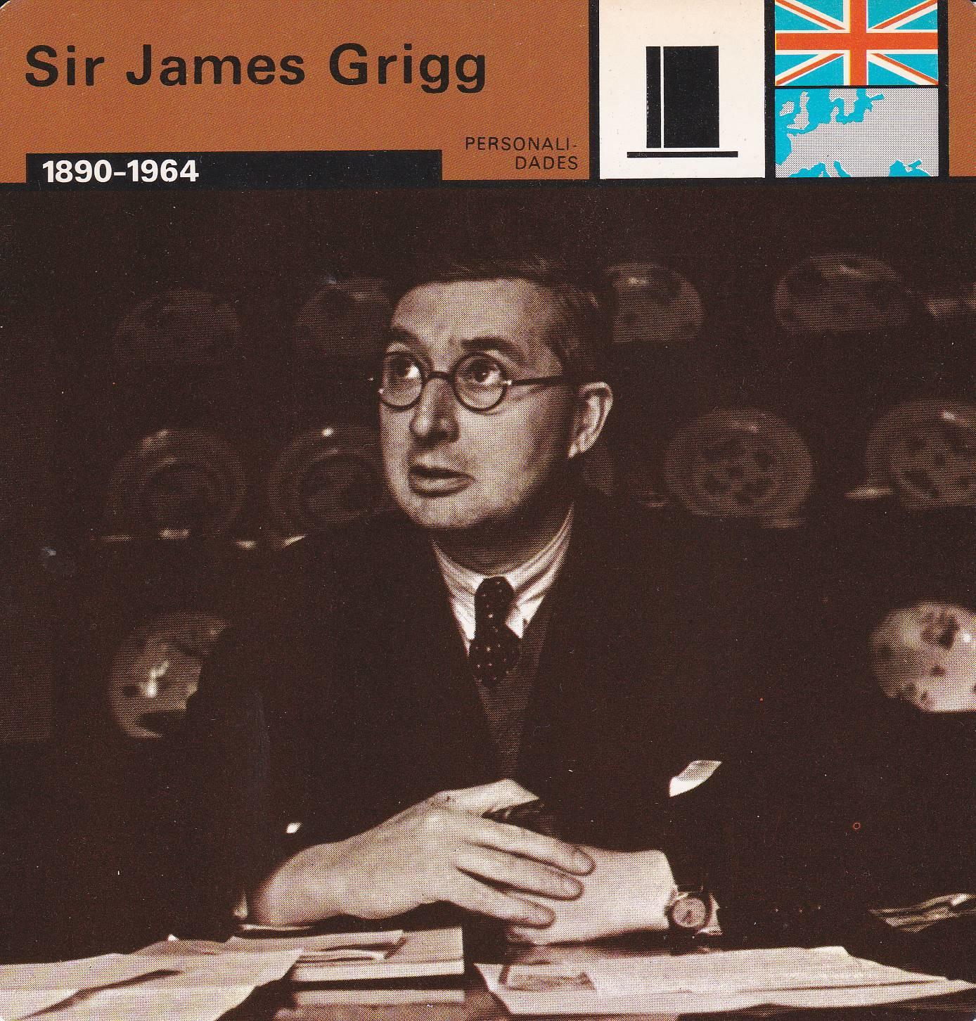 FICHA PERSONALIDADES 203: SIR JAMES GRIGG. 1890-1964