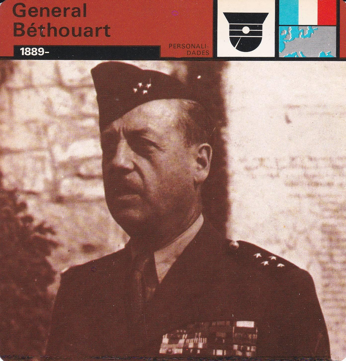 FICHA PERSONALIDADES 223: GENERAL BETHOUART. 1889