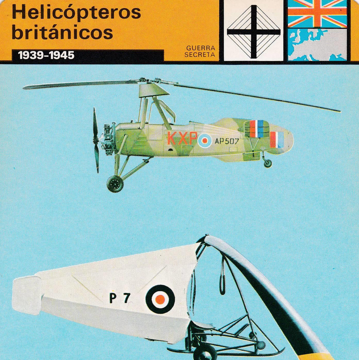 FICHA GUERRA SECRETA 352: HELICOPTEROS BRITANICOS. 1939-1945