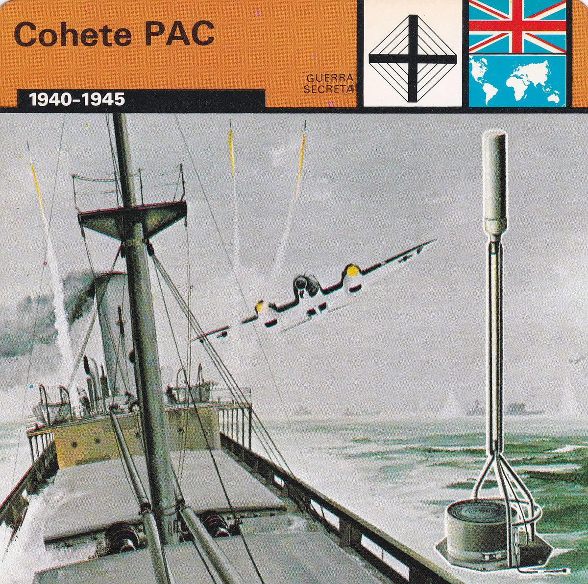 FICHA GUERRA SECRETA 354: COHETE PAC. 1940-1945