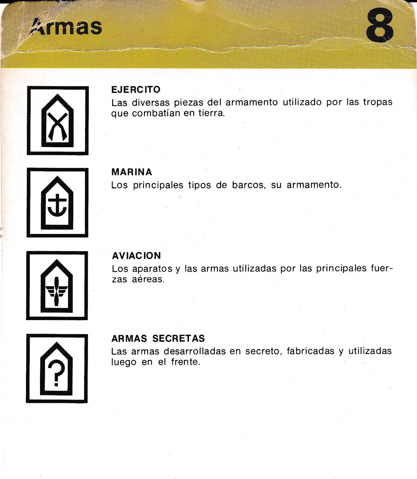 FICHA ARMAS 373: EJERCITO MARINA AVIACION ARMAS SECRETAS ELECTRONICA E INSIGNIAS Y CAMUFLAJE