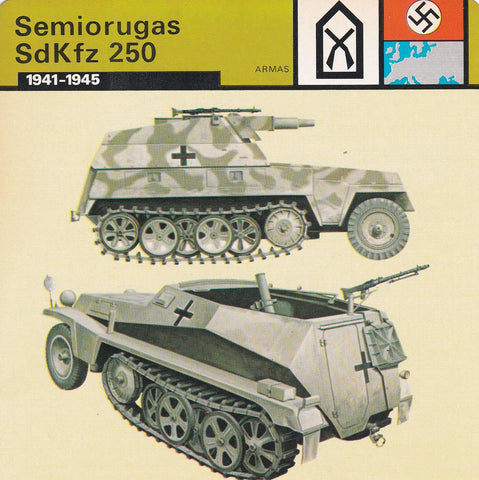 FICHA ARMAS 394: SEMIORUGAS SDKFZ 250. 1941-1945