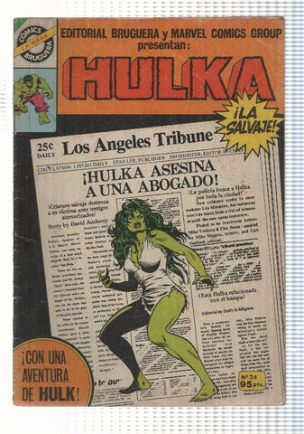 Comics Bruguera: La Masa num 24 año III (1982)- Hulka, la salvaje