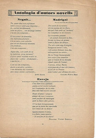 LAMINA 12920: Poemas de Jordi Amor Eduard Pueyo y Francesc Vintro