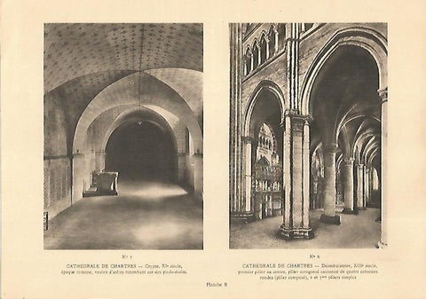 LAMINA 12926: Catedral de Chartres cripta e interior