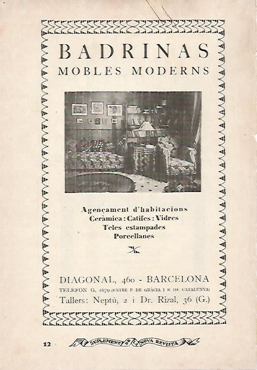 LAMINA 12959: Publicidad de Muebles Badrinas en Barcelona