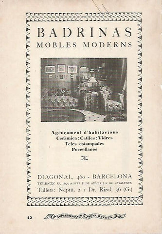 LAMINA 12959: Publicidad de Muebles Badrinas en Barcelona