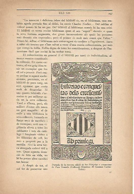 LAMINA 12968: Portada de Historias e conquestes de Pere Tomich