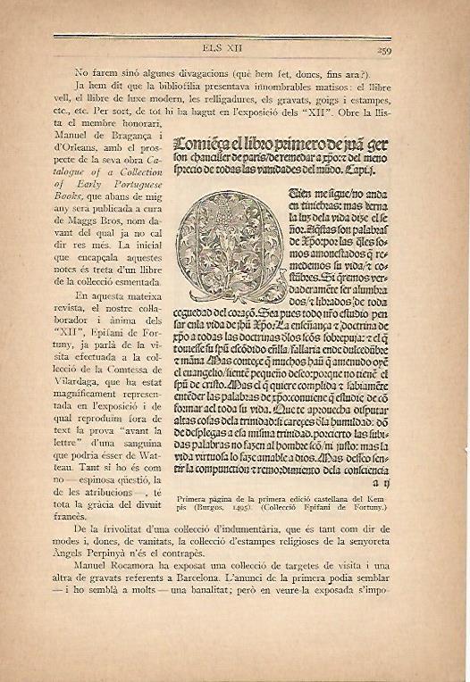 LAMINA 12969: Primera pagina de la primera edicion castellana del Kempis
