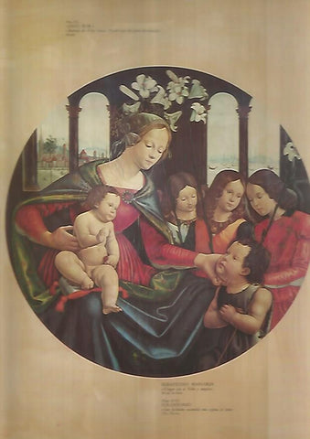 LAMINA 12980: Virgen con el Niño y angeles por S. Mainardi