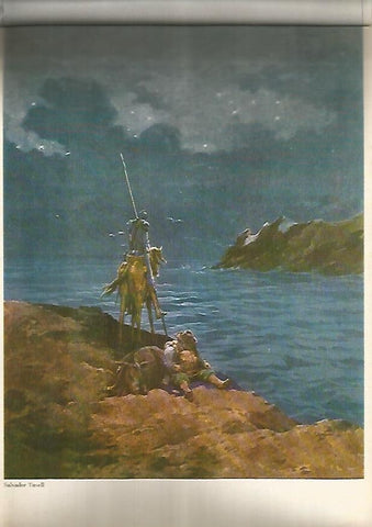 LAMINA 13019: Don Quijote y Sancho por Salvador Tusell