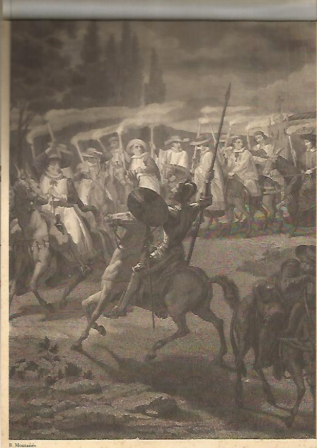 LAMINA 13022: Batalla de Don Quijote por B. Montañes