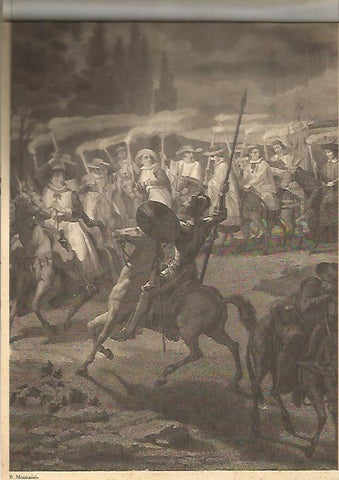 LAMINA 13022: Batalla de Don Quijote por B. Montañes