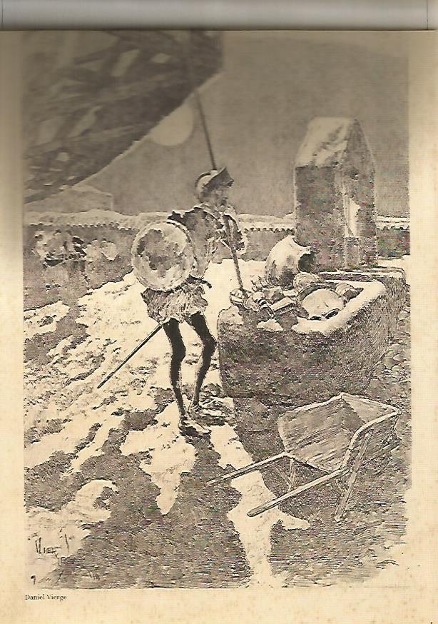 LAMINA 13024: Don Quijote en una posada por Daniel Vierge