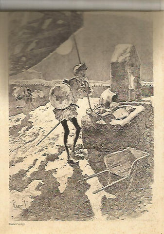 LAMINA 13024: Don Quijote en una posada por Daniel Vierge