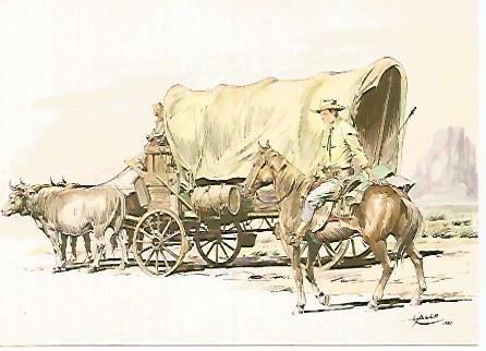 POSTAL A0414: Tex e caravan de Aurelio Galeppini