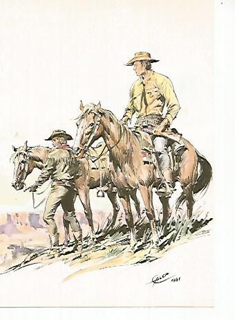 POSTAL A0415: Tex e Kit Carson de Aurelio Galeppini