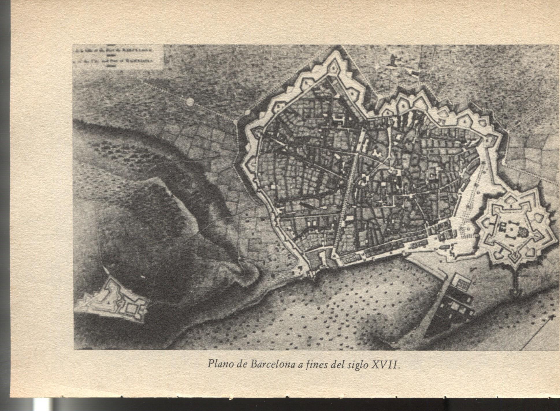 Lamina 10/11: Historia de España: el centro de Madrid en la epoca de Texeira y Plano Barcelona fines siglo XVII
