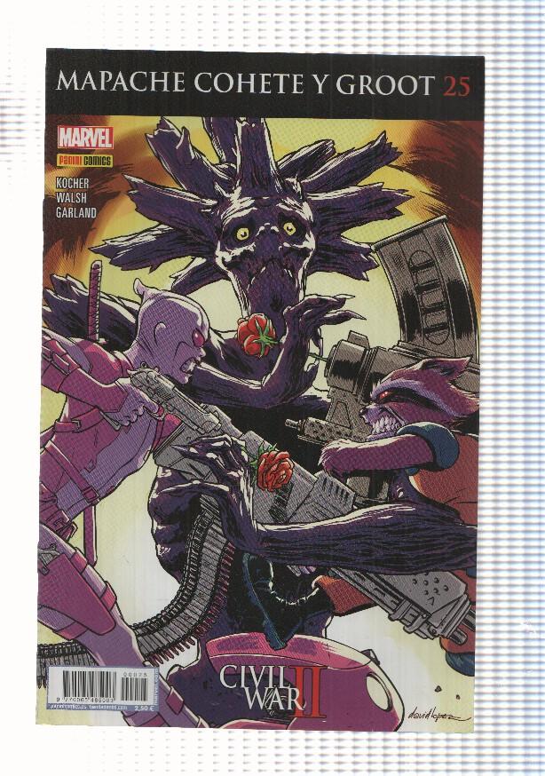 Mapache Cohete y Groot num 25, año 3 (dic 2016) - Civil war II: parte 1 de la trilogia de malos juegos de palabras sureños 