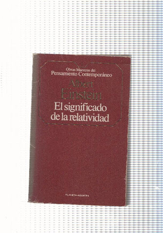 Obras maestras del pensamiento contemporaneo num.02: El significado de la relatividad
