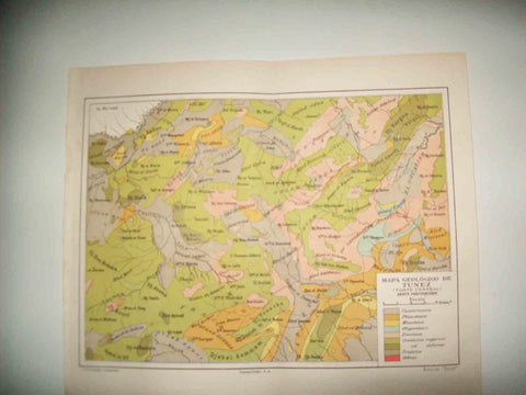 LAMINA ESPASA 31727: Mapa geologico de Tunez