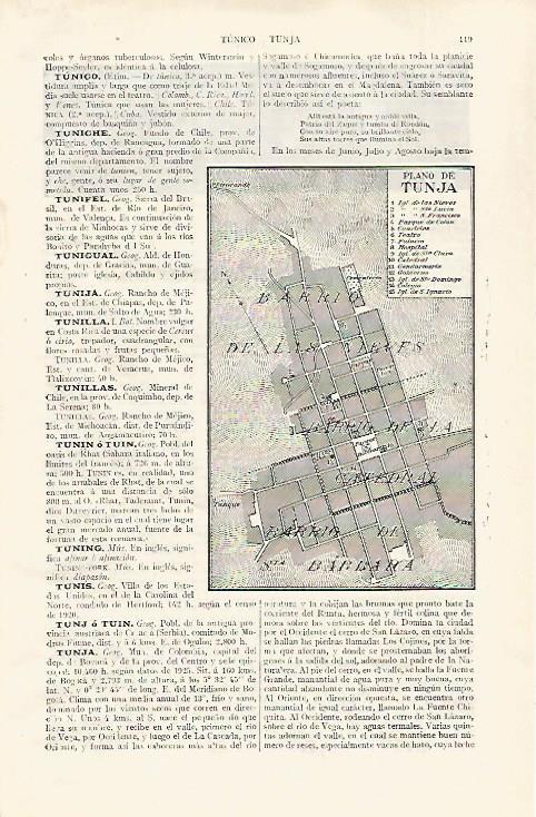 LAMINA ESPASA 31743: Plano de Tunja Colombia
