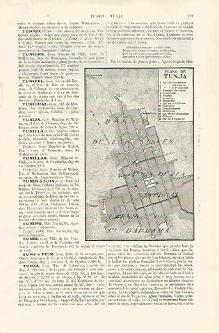 LAMINA ESPASA 31743: Plano de Tunja Colombia