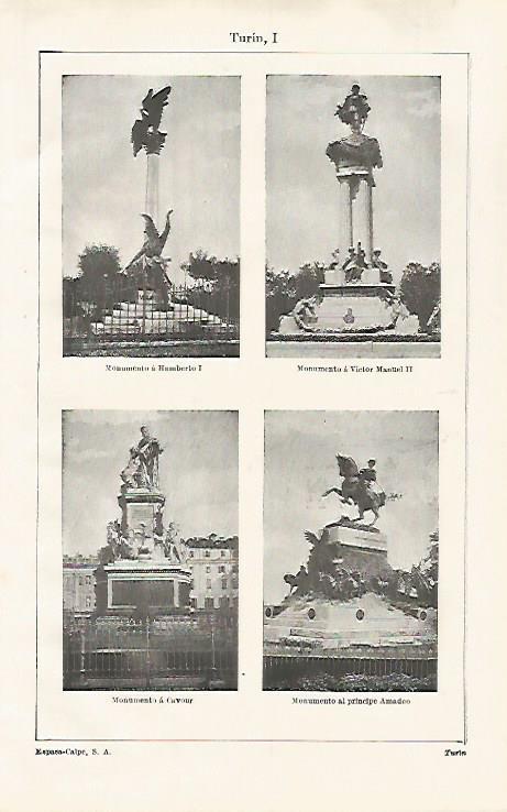 LAMINA ESPASA 31760: Monumentos en Turin