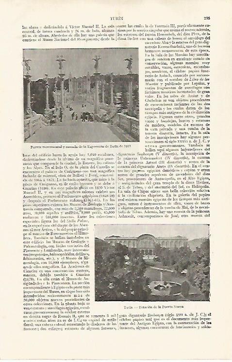LAMINA ESPASA 31762: Fuente de la Exposicion de  Turin de 1911