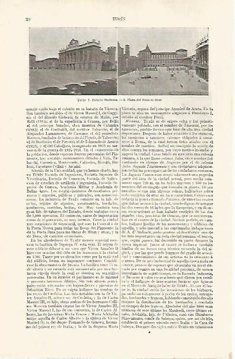 LAMINA ESPASA 31764: Palacio Madama y Palacio Real en Turin