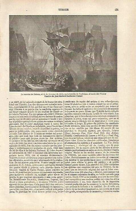 LAMINA ESPASA 31796: La muerte de Nelson por Turner