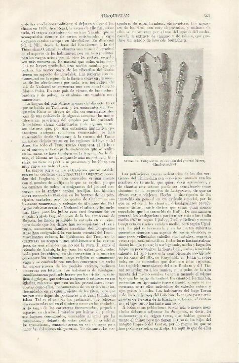 LAMINA ESPASA 31802: Armas del Turquestan