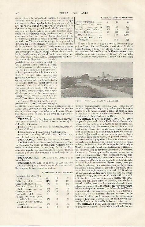 LAMINA ESPASA 31813: Vista de Turre Almeria