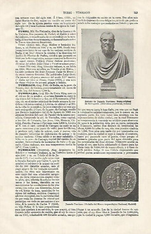 LAMINA ESPASA 31814: Busto de Juanelo Turriano por Berruguete