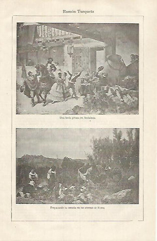 LAMINA ESPASA 31817: Una boda gitana en Andalucia y Preparando la comida por R. Tusquets
