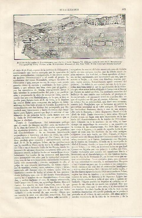 LAMINA ESPASA 31818: Situacion de la tumba de Tutankhamon en el Valle de los Reyes