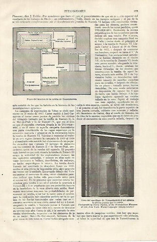 LAMINA ESPASA 31819: Plano del interior de la tumba de Tutankhamon